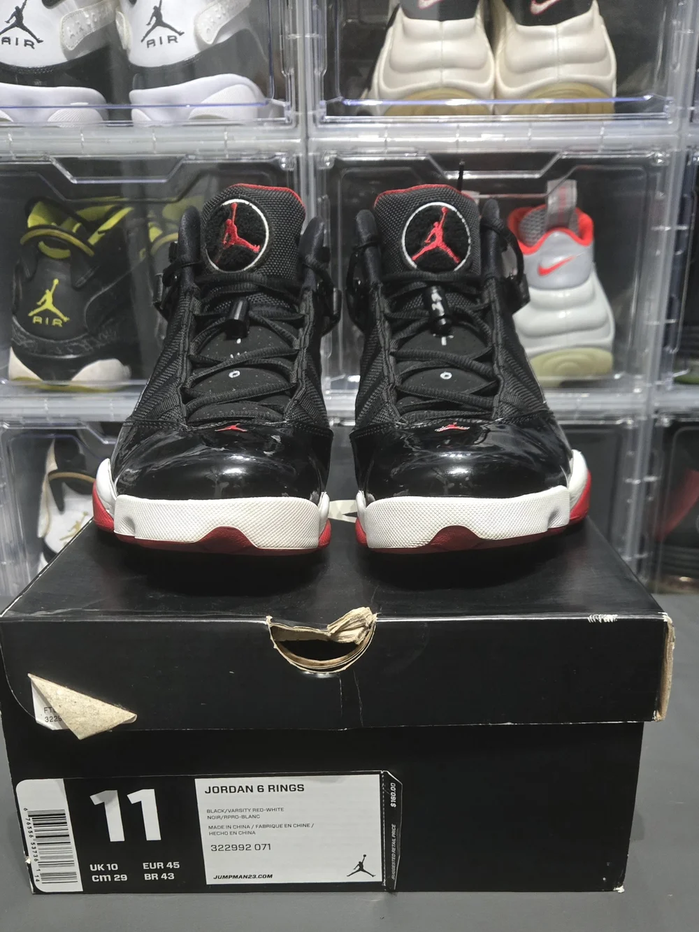 Mens Nike Air Jordan 6 Rings (Size 11) Black & Red